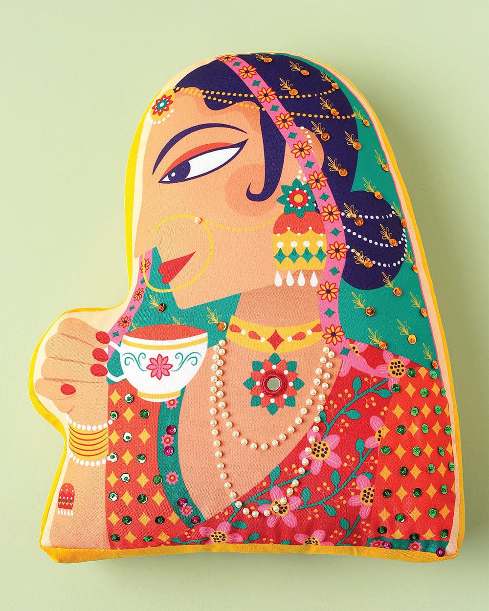 Royal Rani Yellow Shaped Cushion