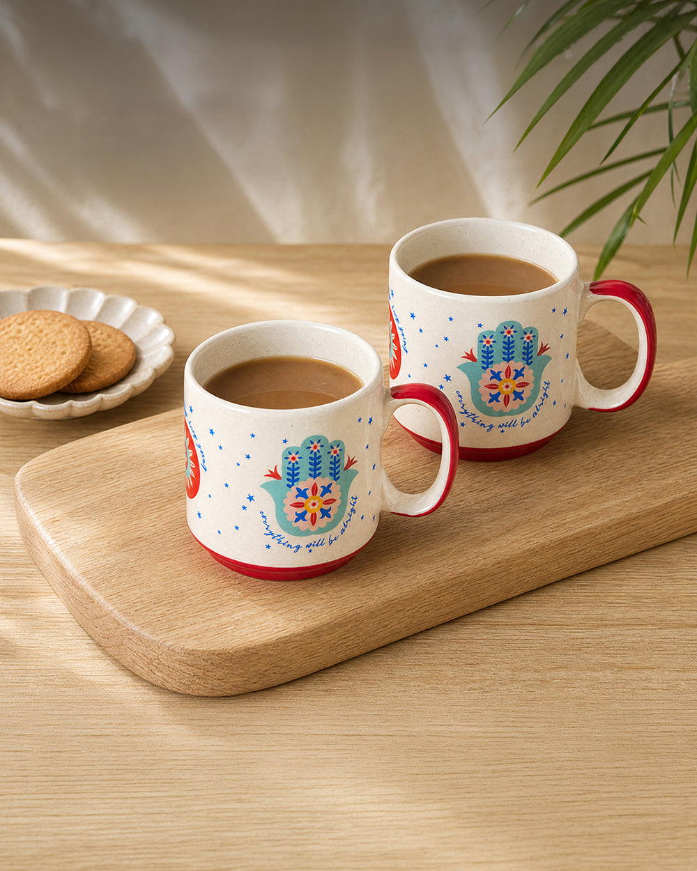 Hamsa Mugs Duo , Gift Set of 2 | Comes in a Gift Box