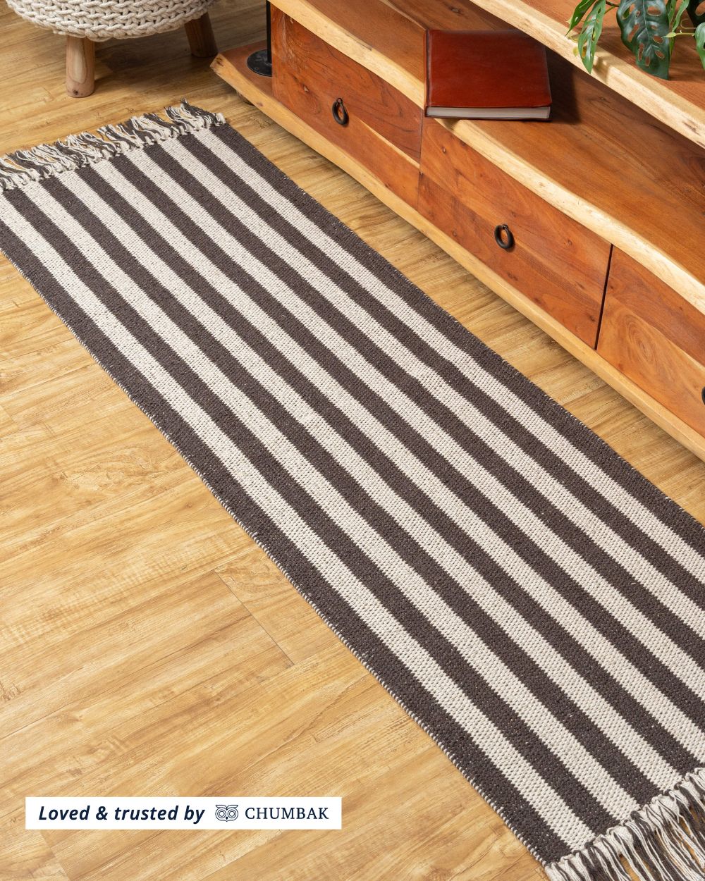 Cocoa Striped Area Rug