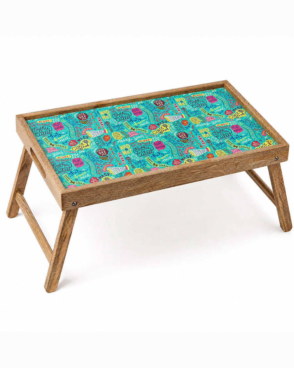 Things Indian Say Foldable Breakfast Tray- Teal