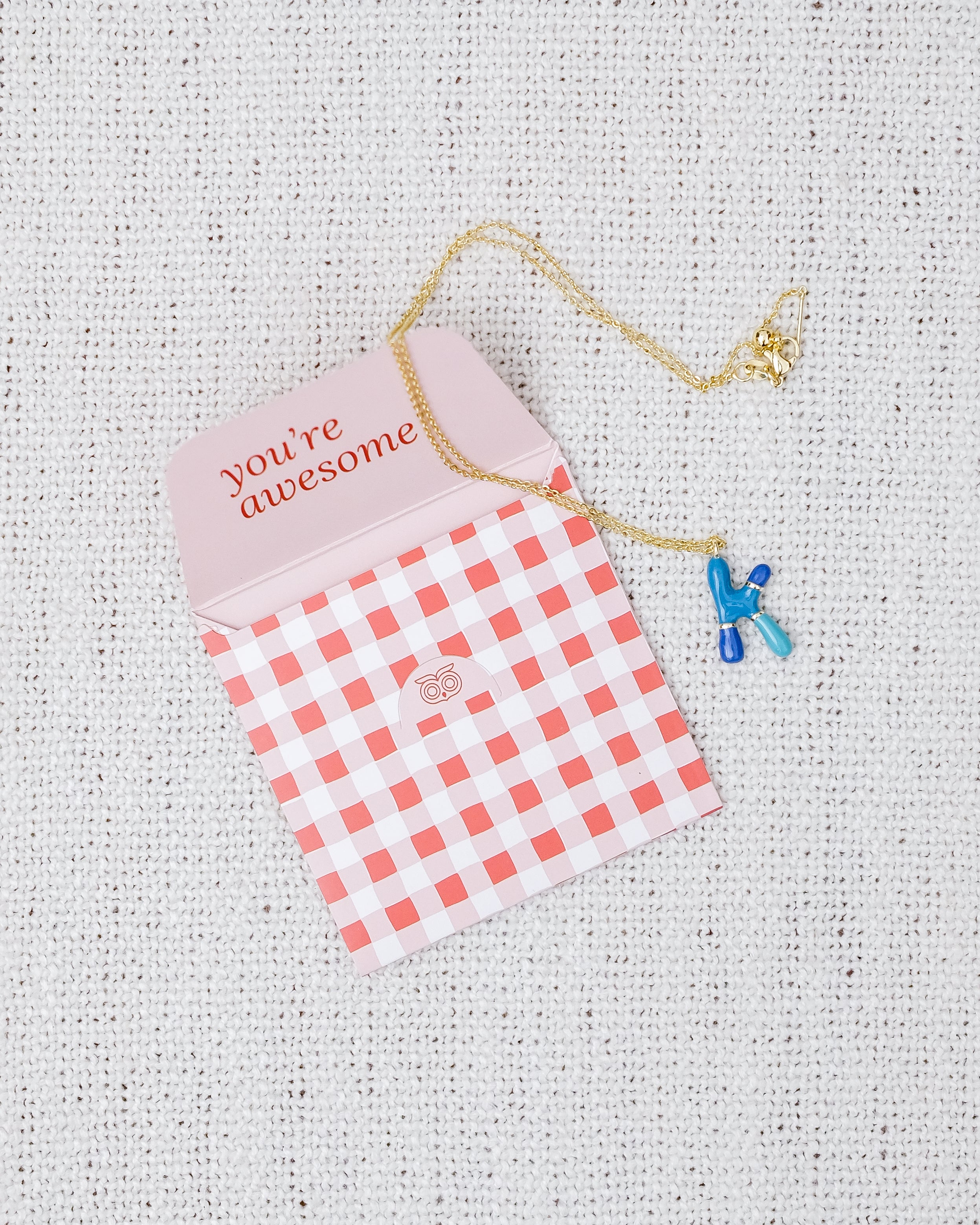 Alphabet Charm + Chain - K