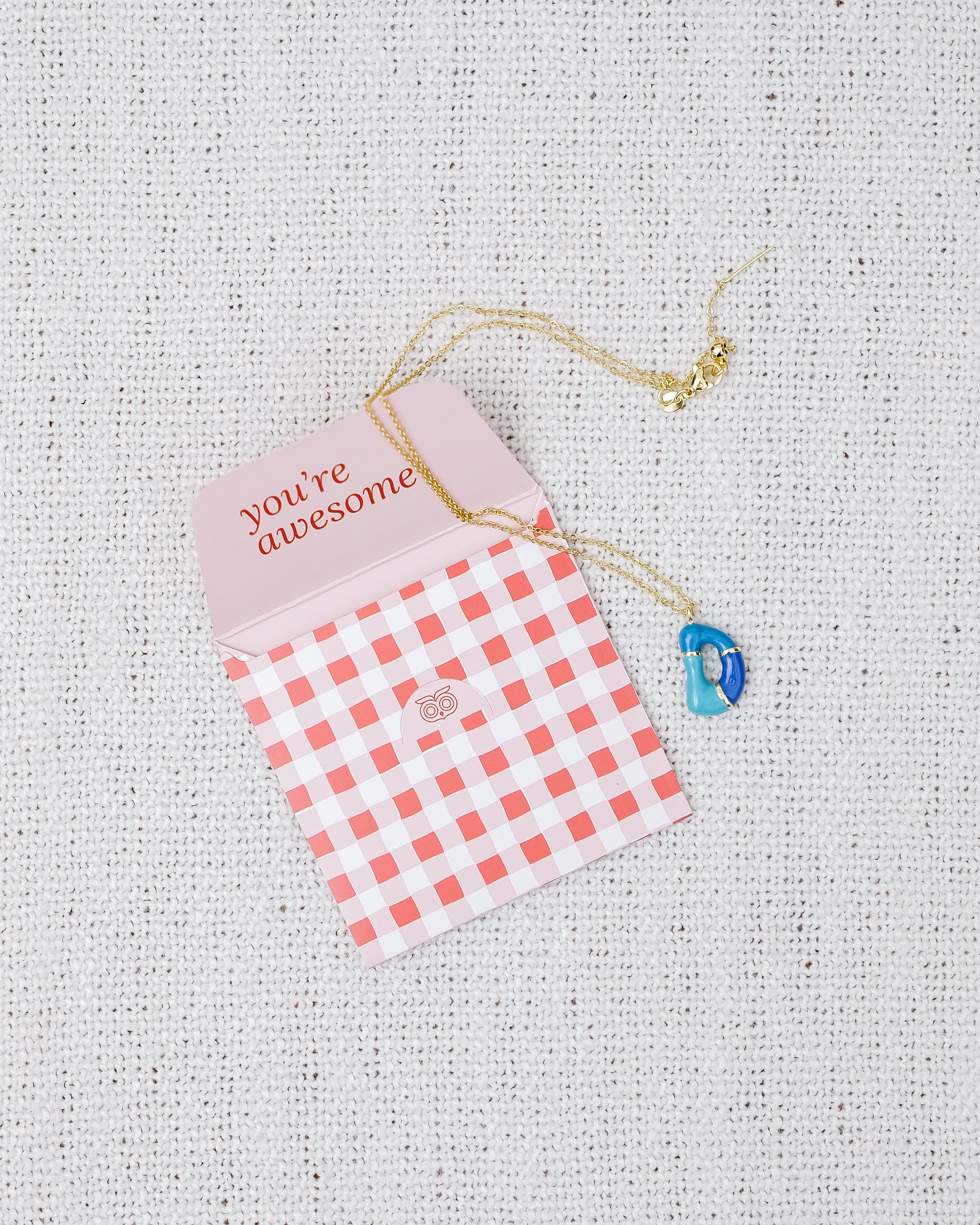 Alphabet Charm + Chain - D