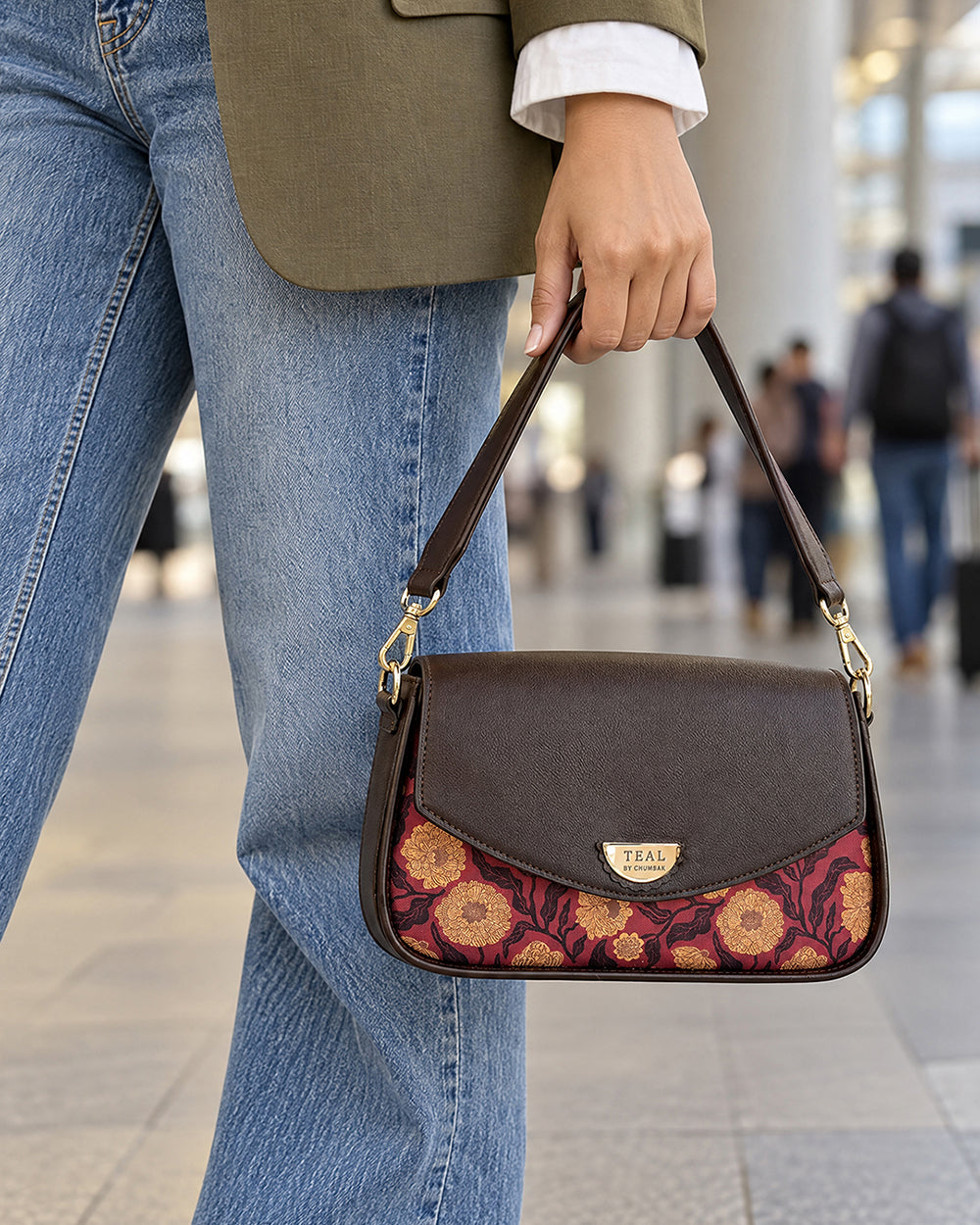 Teal by Chumbak Crimson Marigold Muse Shoulder Bag