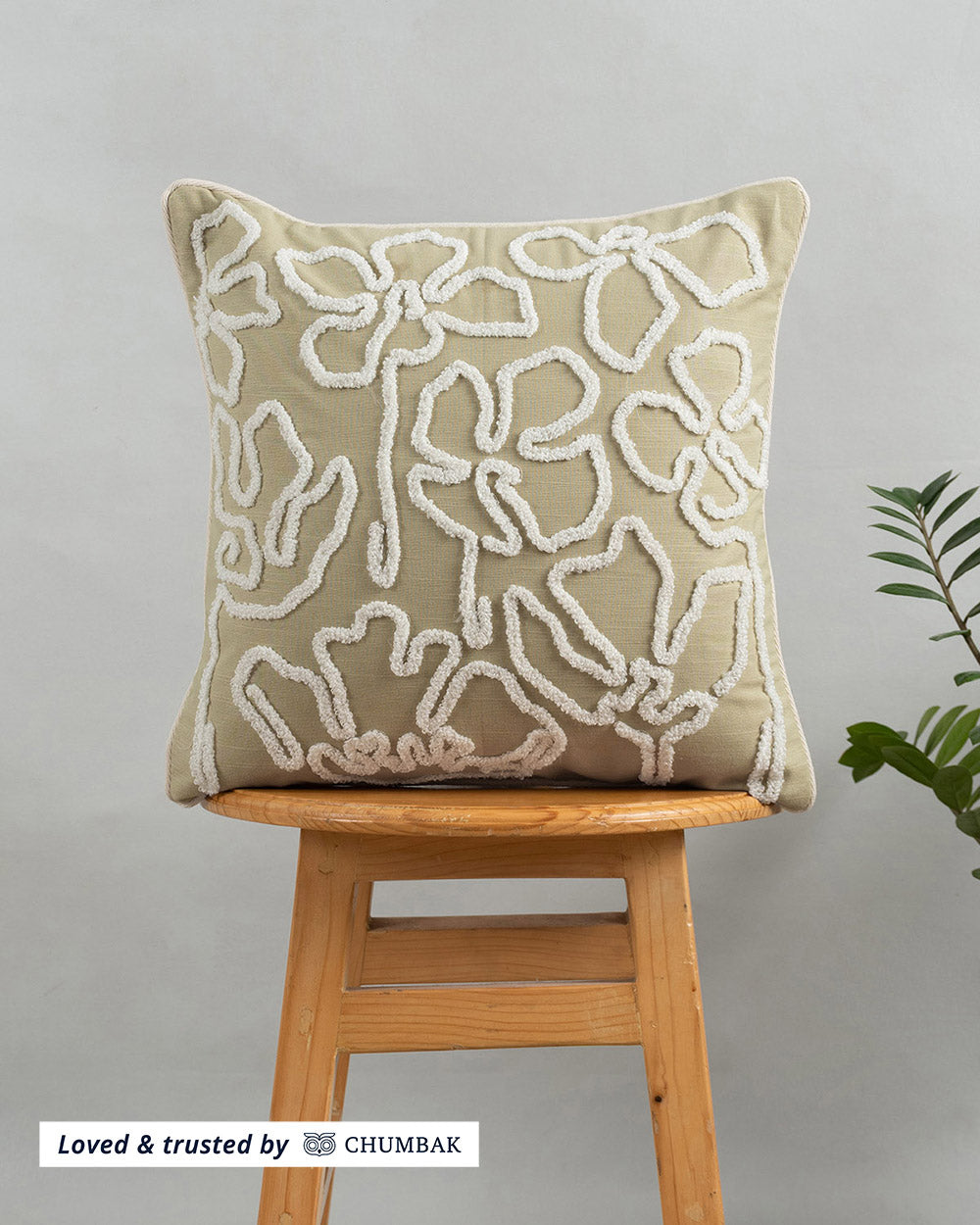 Ivory Garden Cushion Cover, 16"