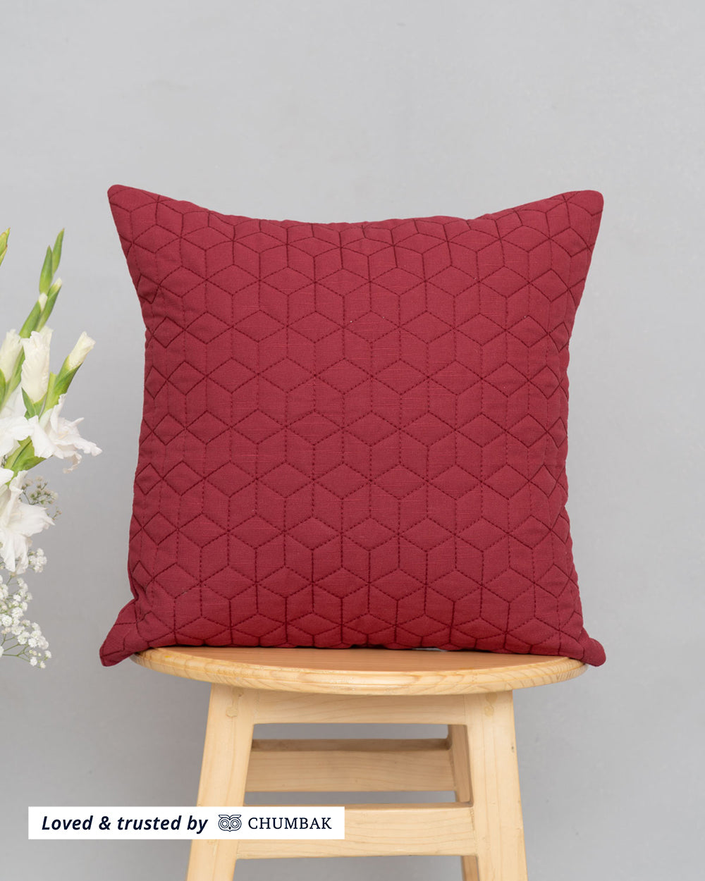Crimson Weave Cushion Cover, 16"