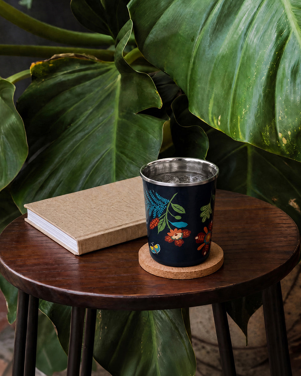 Bloom Steel Tumbler - 250 ml, Handpainted| Forest Folklore