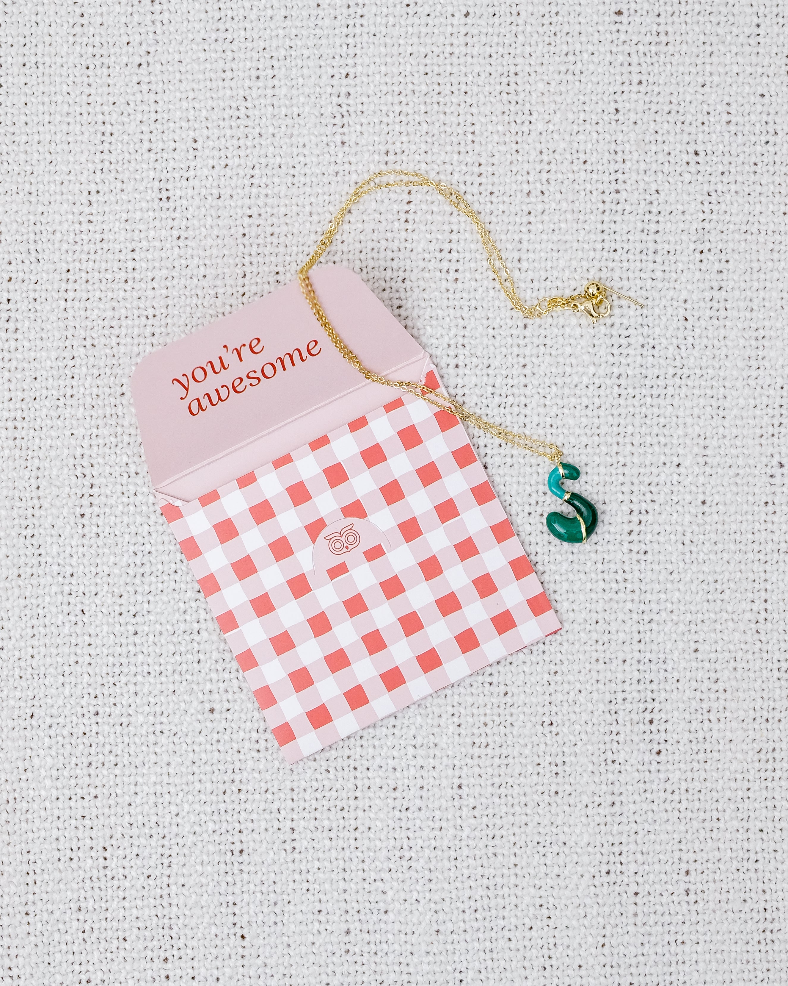 Alphabet Charm + Chain - S