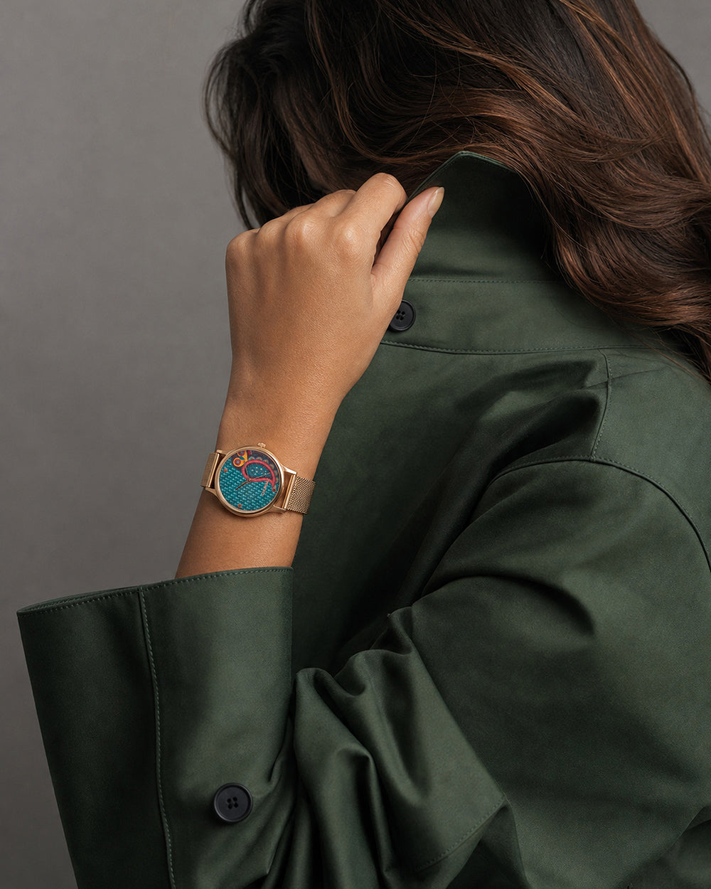 Teal by Chumbak Folk Owl Watch,Stainless Steel Mesh Strap