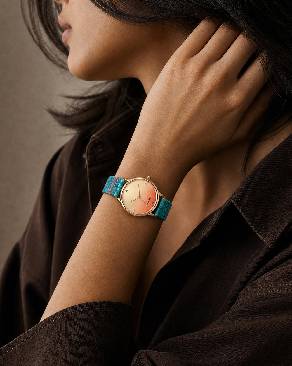 TEAL by Chumbak Ombre Aztec Watch Teal