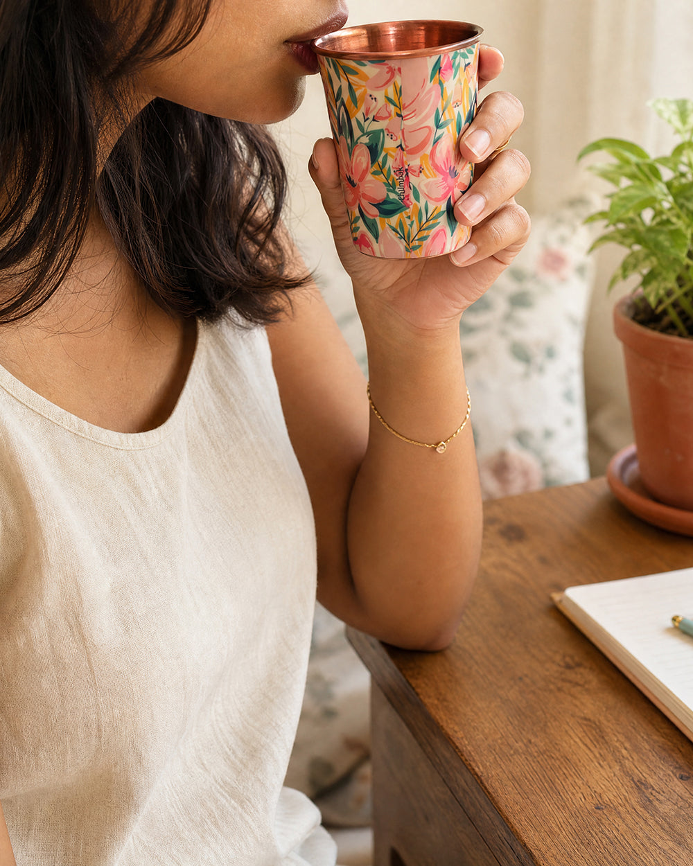 Tropical Lilies Copper Tumbler - Small