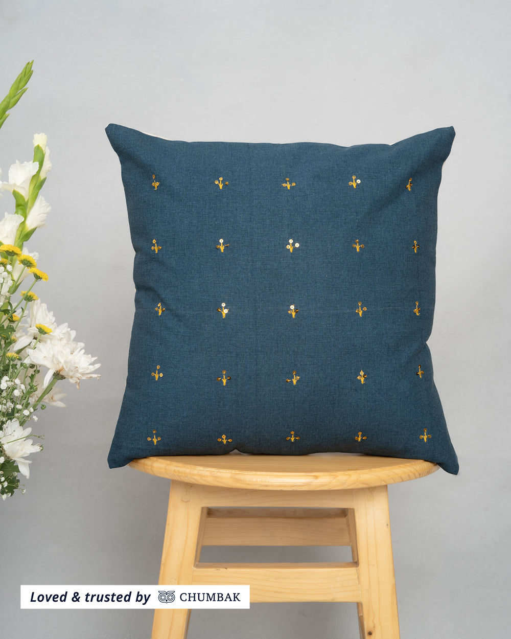 Kohinoor Sequined Cushion Cover, 16"