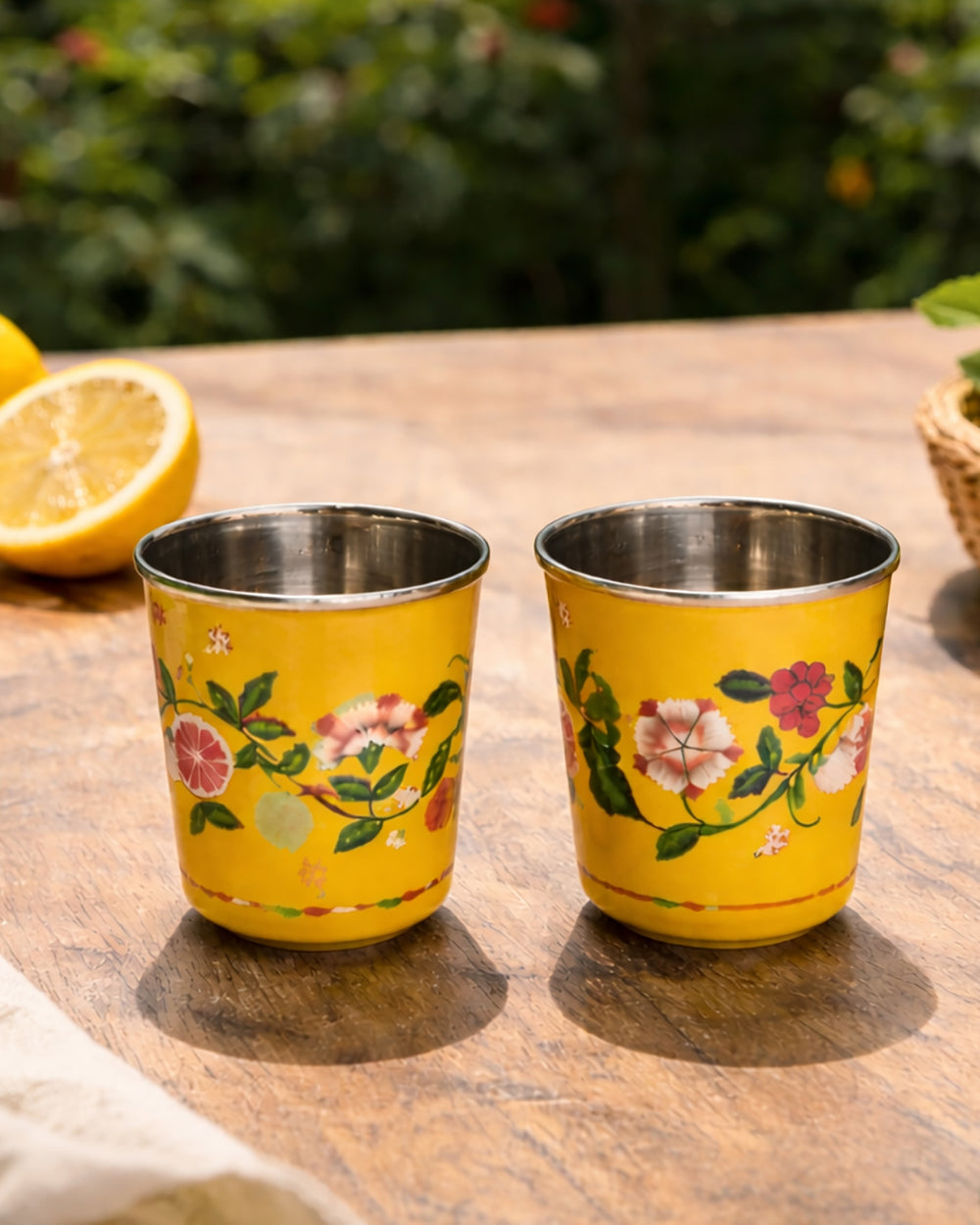 Limonata Steel Tumblers - Set of 2, 220 ml | Citrus Zest