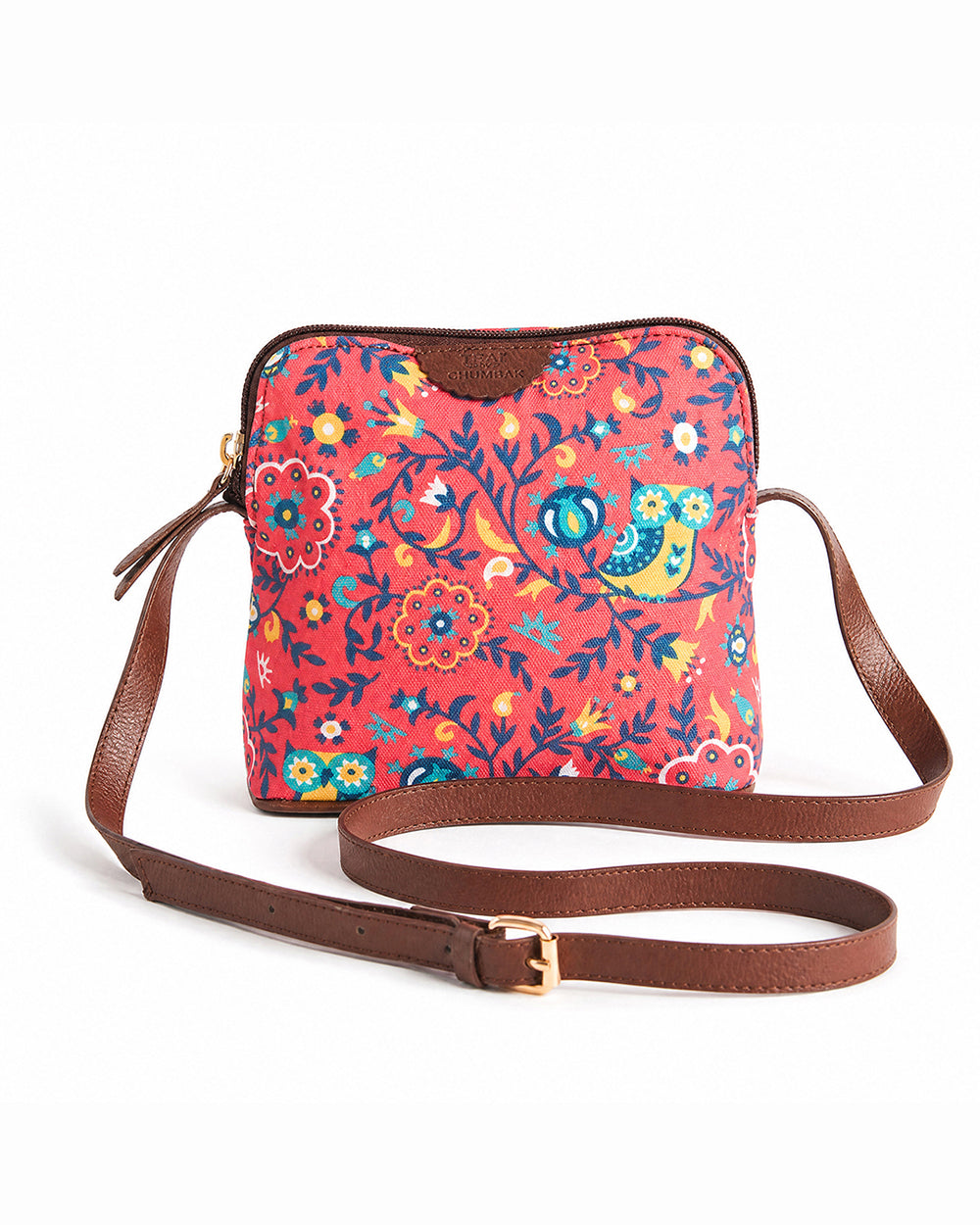 Teal By Chumbak Bukhara Blooms and Boons Sling Bag - Coral