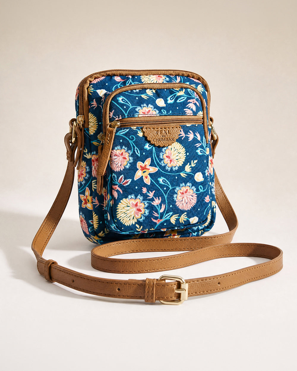Teal by Chumbak Blue Bloom Wallet Sling Bag