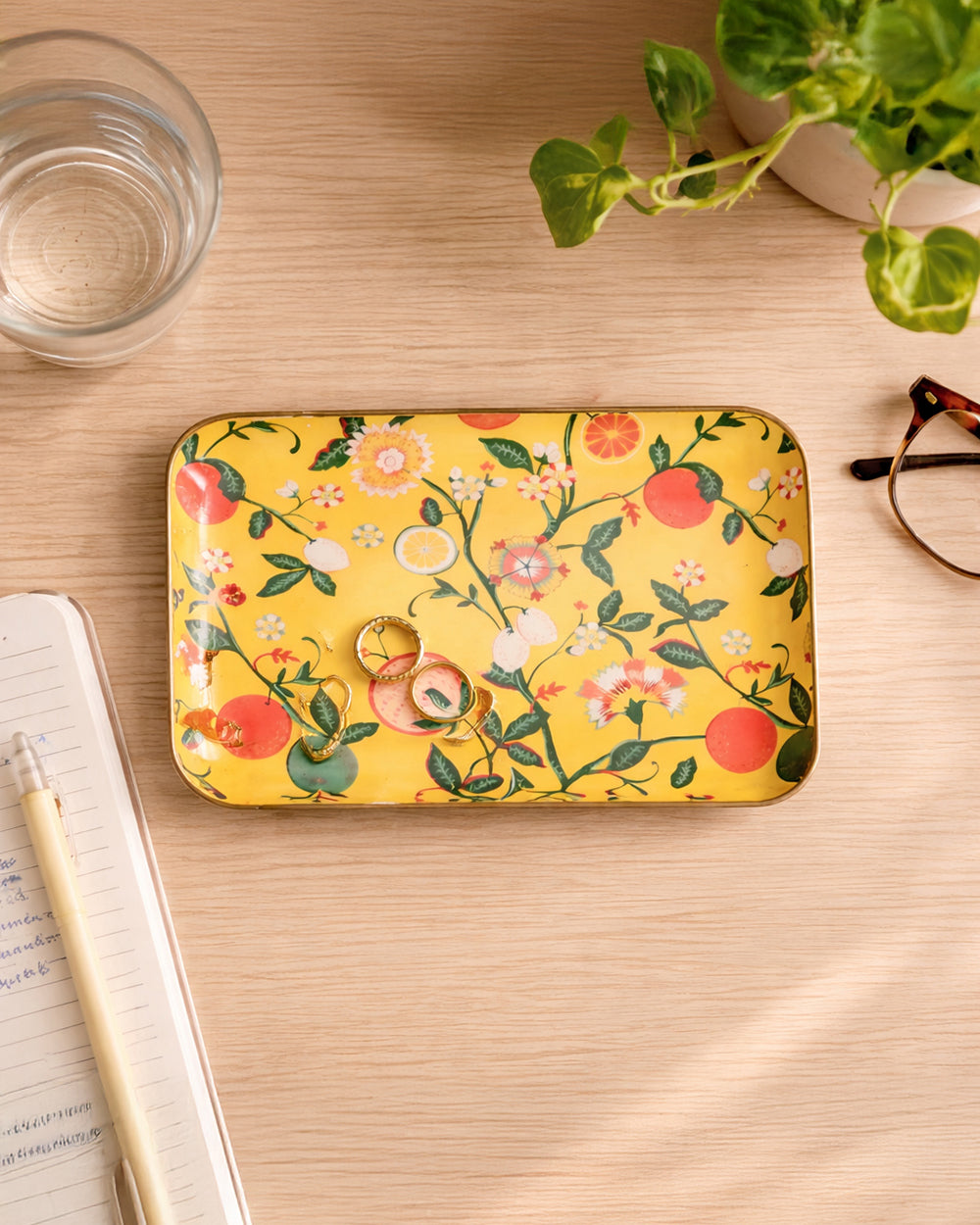 Bloom Trinket Tray (Large), 8 x 10cm | Citrus Zest