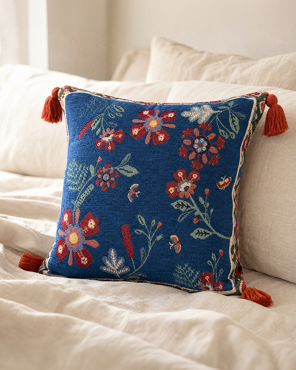 Blooming Woods Jacquard Cushion Cover | Forest Folklore