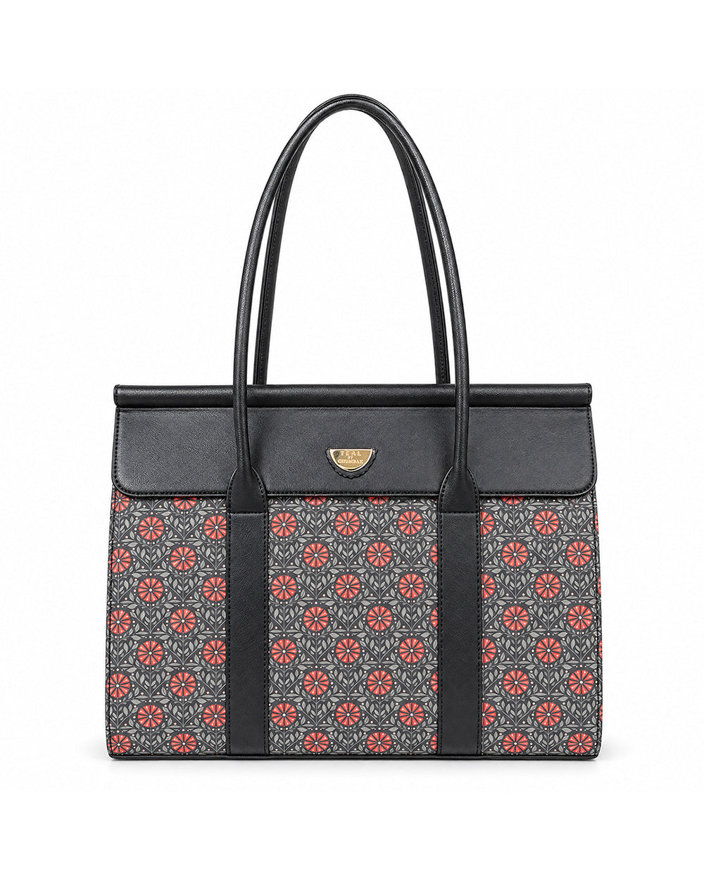 Teal by Chumbak Crimson Phool Jaal Flap Work Tote
