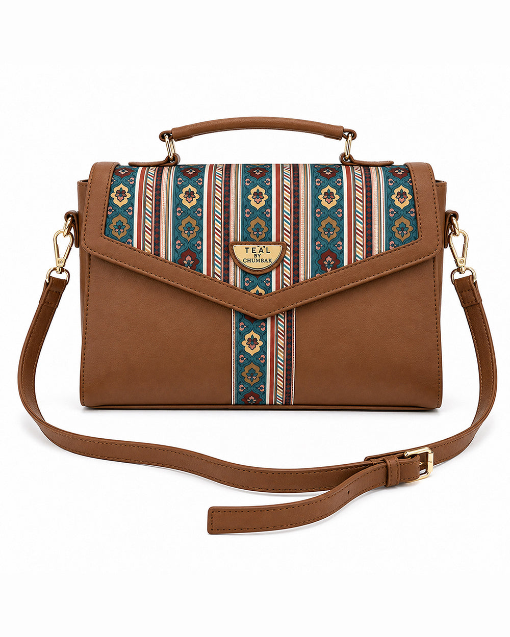 Teal by Chumbak Botanical Bail Flap Handbag