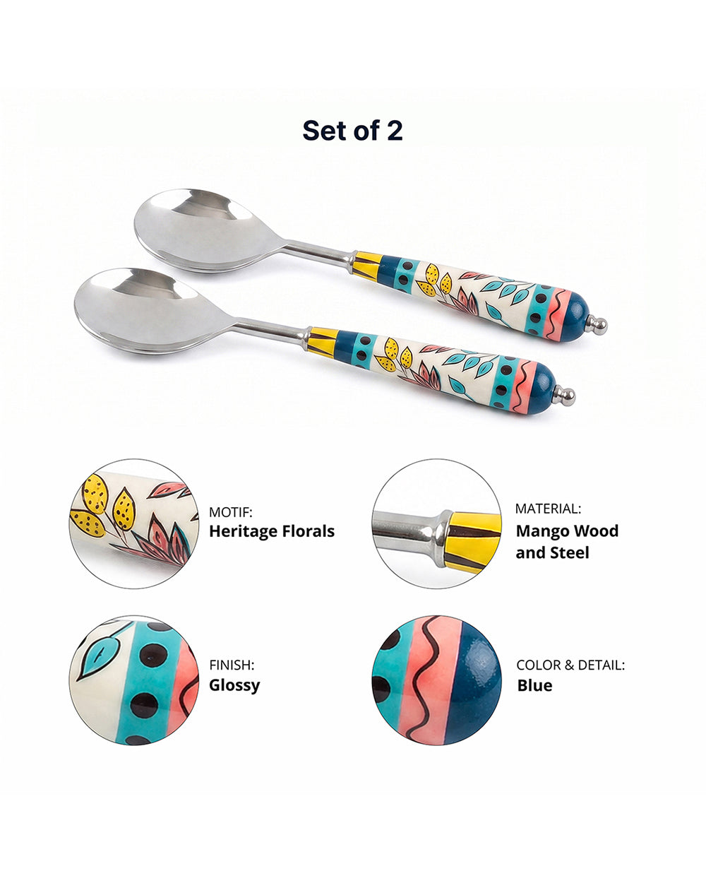 Indian Floral Spoon Set