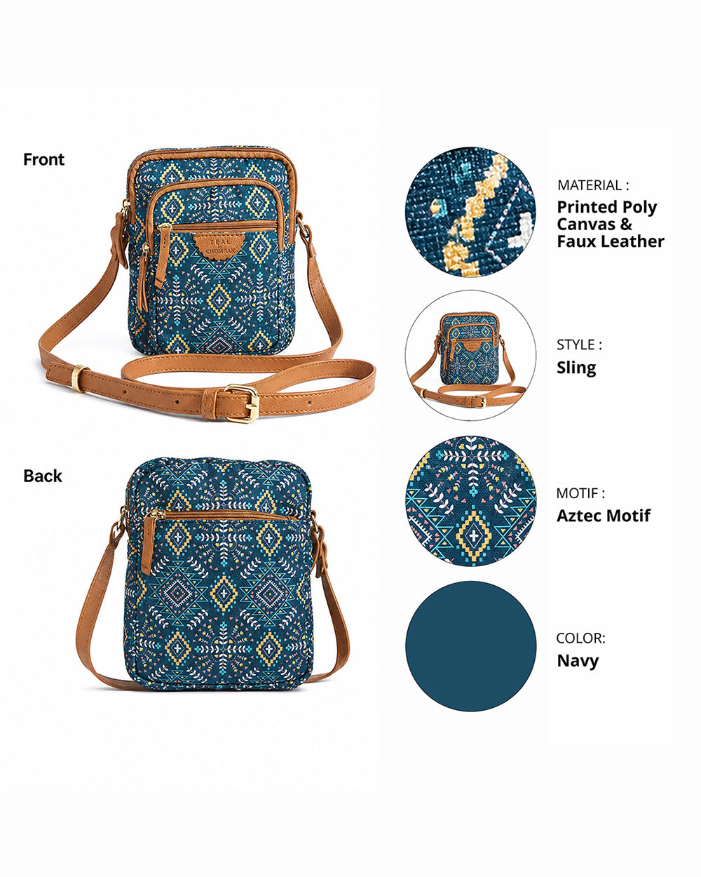 Teal by Chumbak Mexico Aztec Wallet Sling Bag