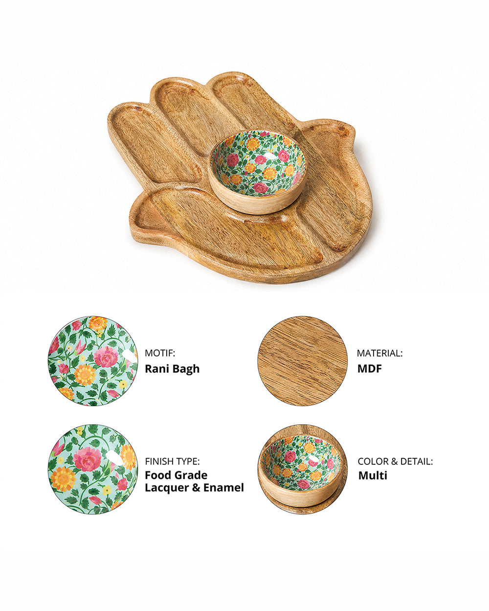 Rani Bagh Hamsa Chip & Dip Platter Gift Set
