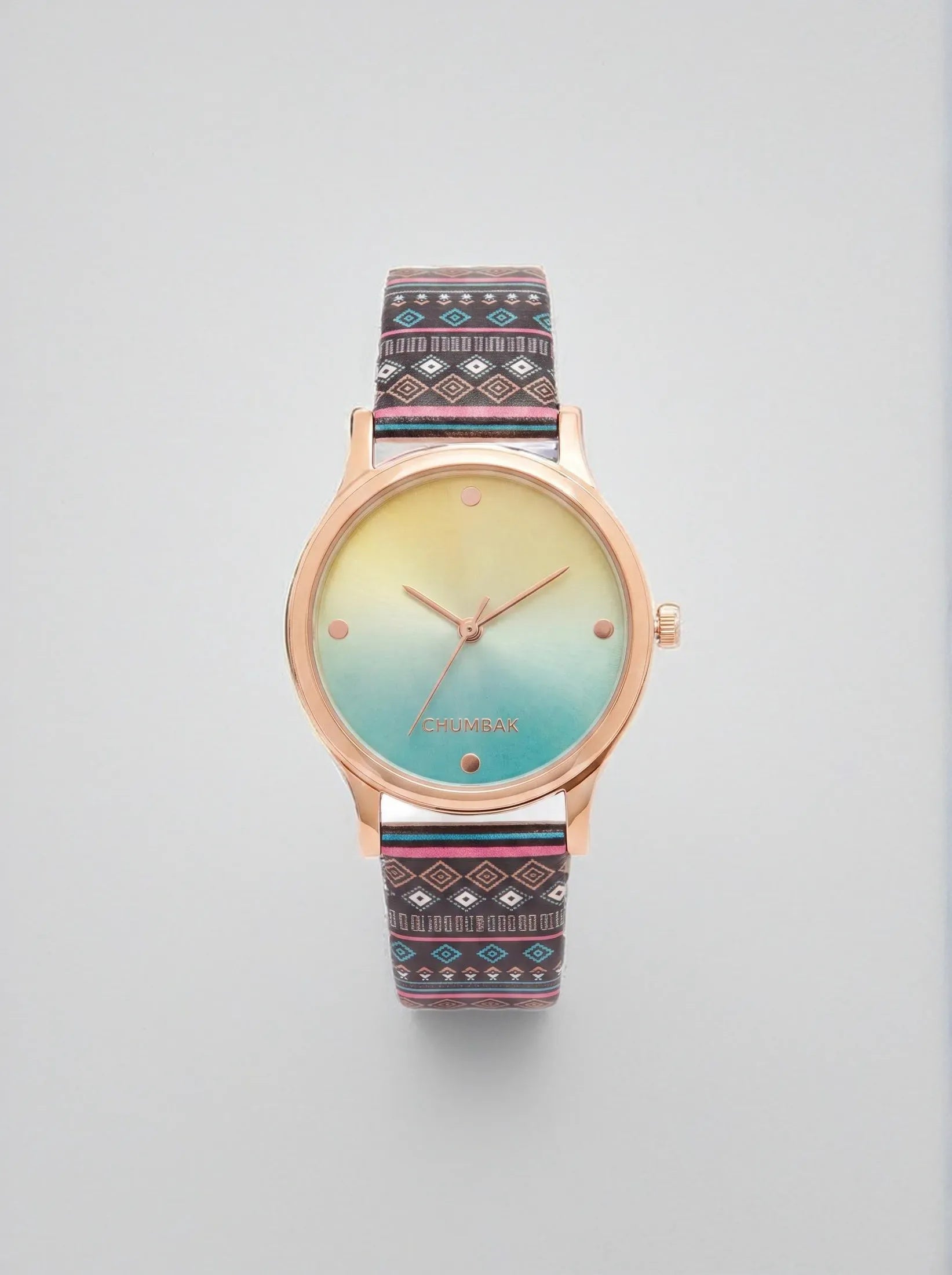 TEAL by Chumbak Ombre Aztec Watch-Black