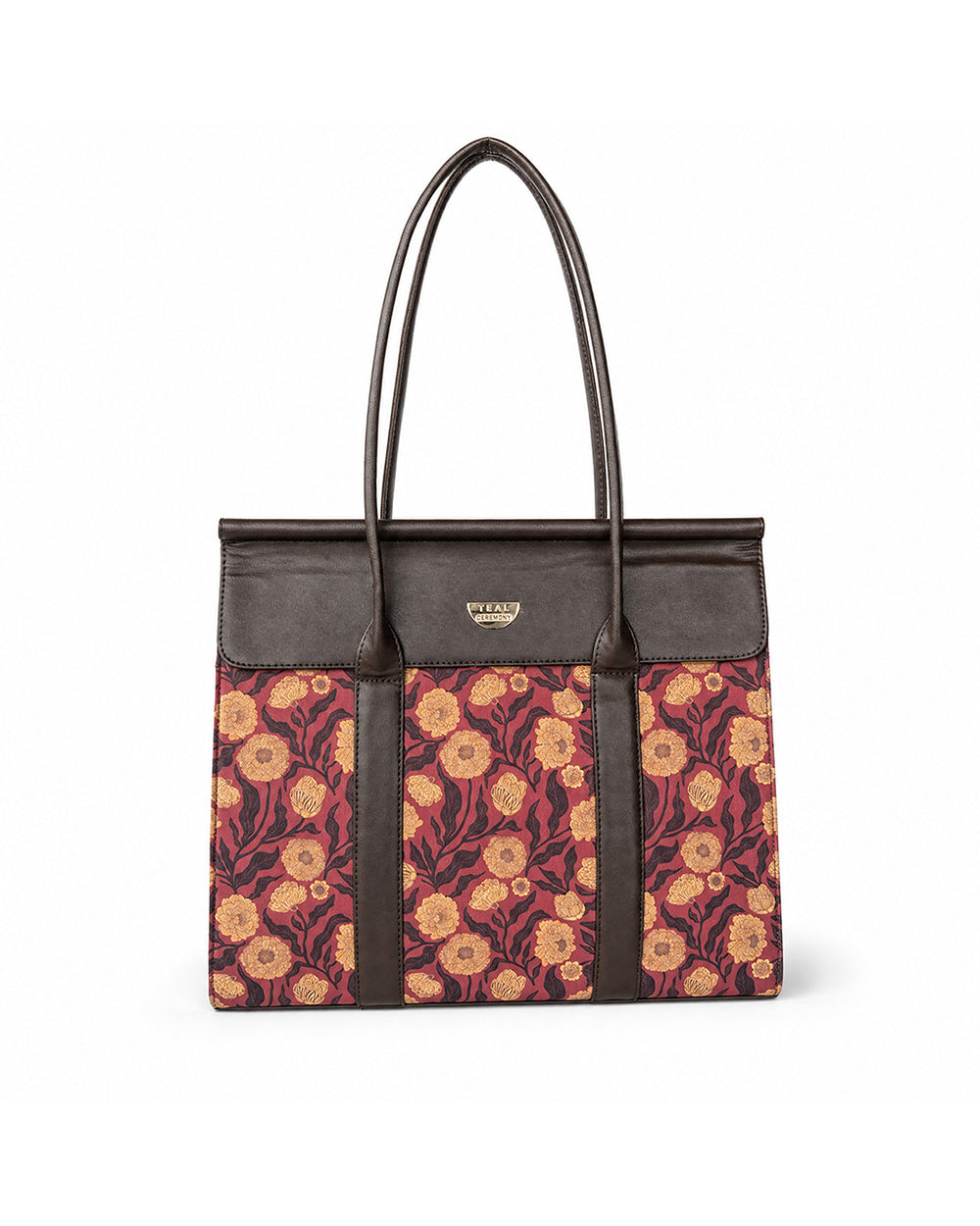 Teal by Chumbak Crimson Marigold Muse Flap Work Tote