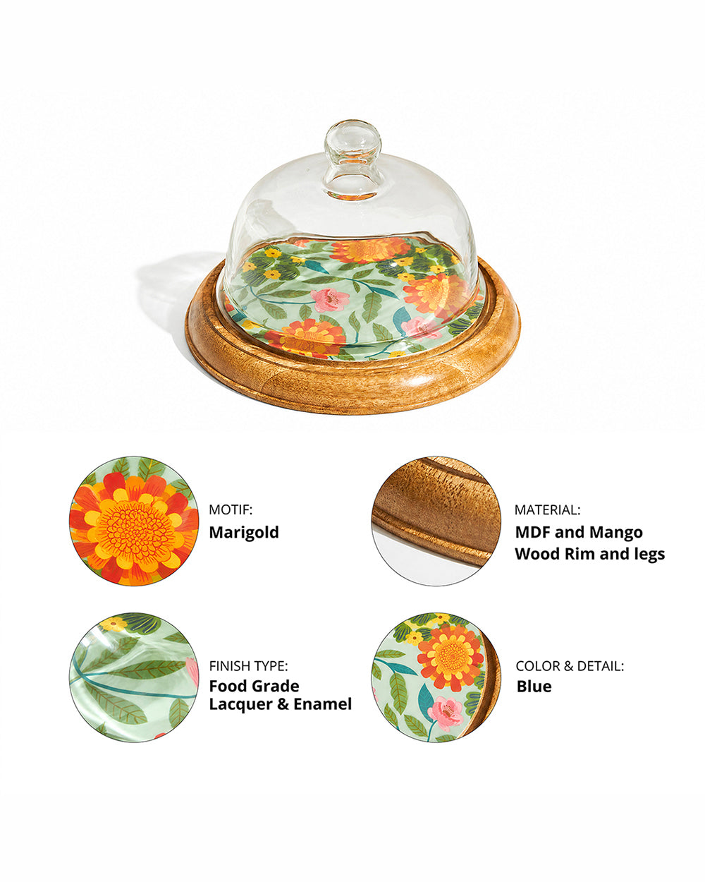 Marigold Cake Cloche | Wood