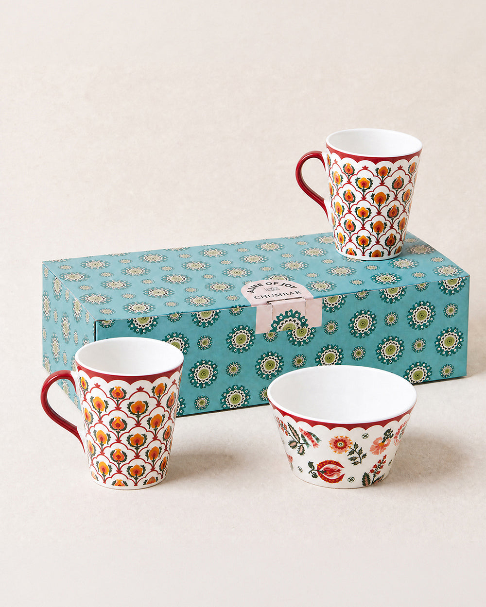Ikat Tea Mugs Gift Set of 6