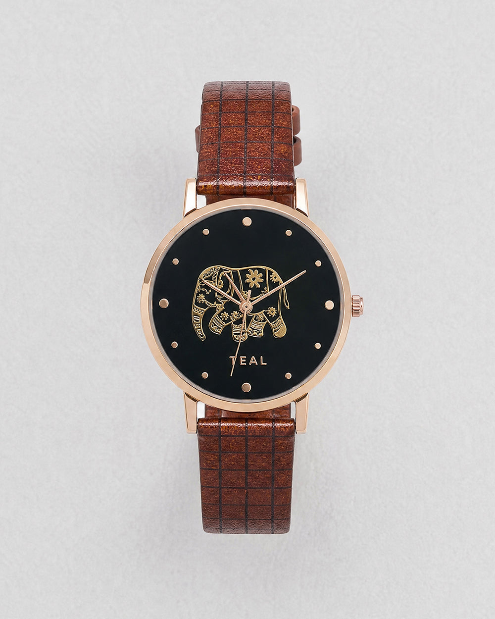 Fantastical Elephant Printed Wrist Watch With Bracelet Set