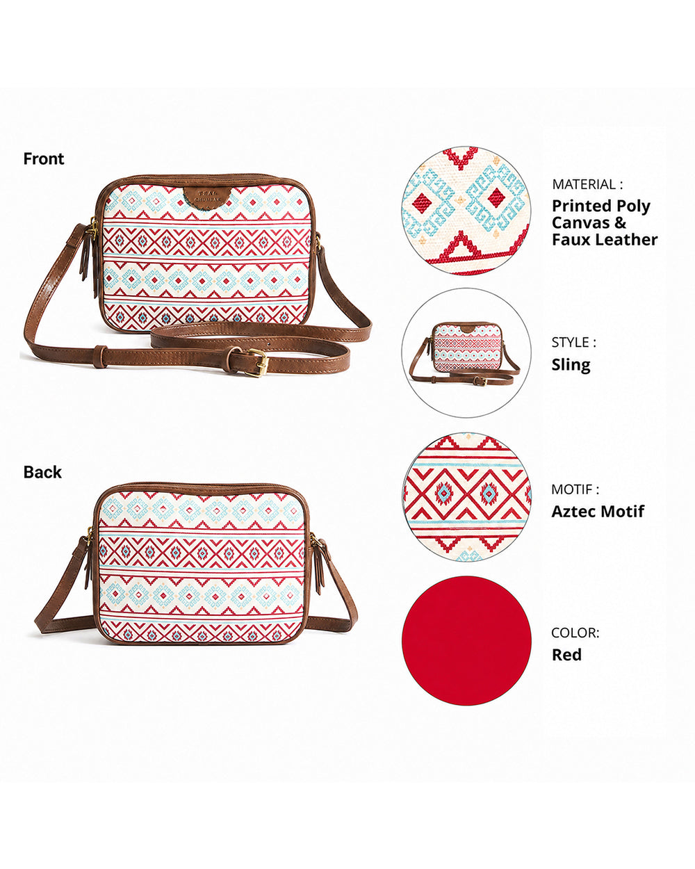 TealByChumbak Mercado Aztec Rectangular Sling Bag