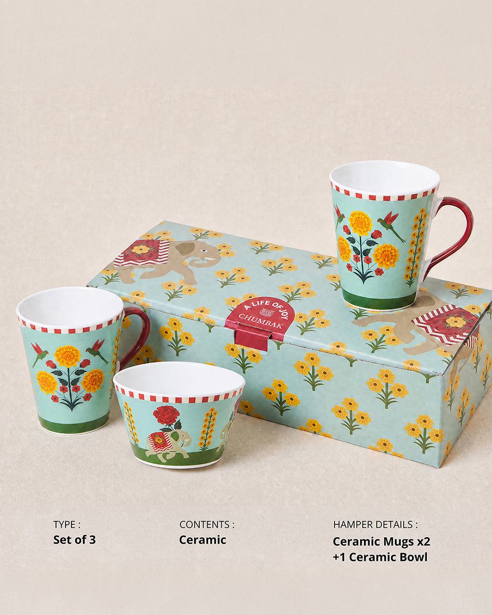 Rani Bagh Tea Trio Gift Set - Set of 3 | Palace Memoirs