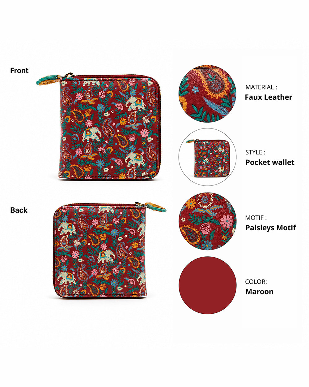 Paisley Blossoms Mini Wallet