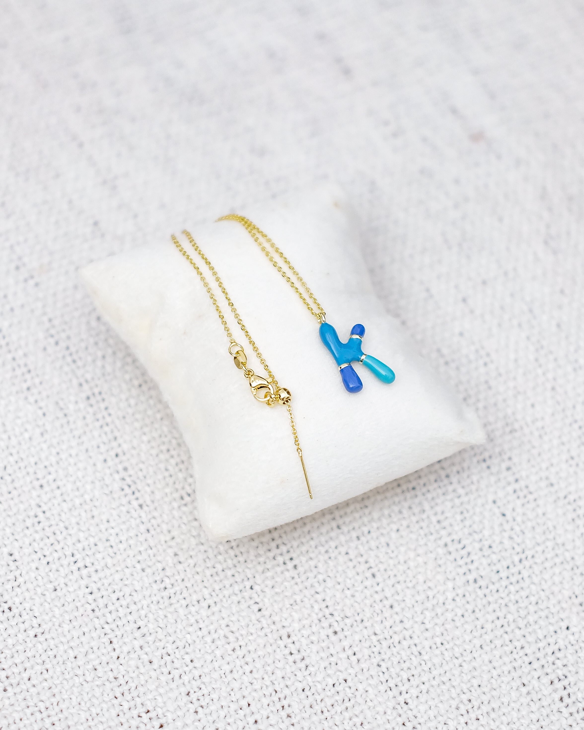 Alphabet Charm + Chain - K