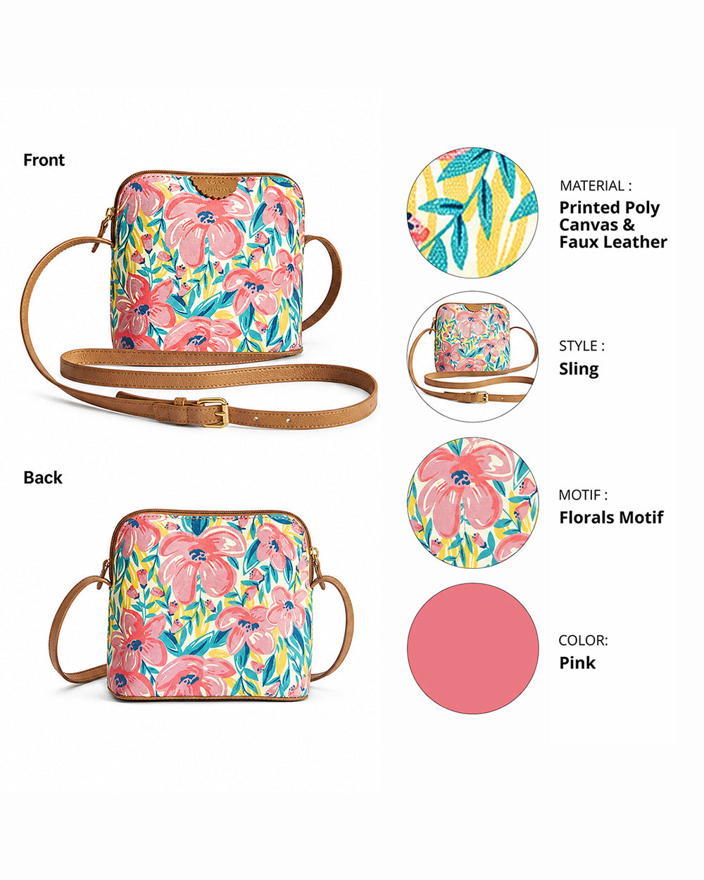 Teal By Chumbak Sunshine State Crossbody Bag ' Pink