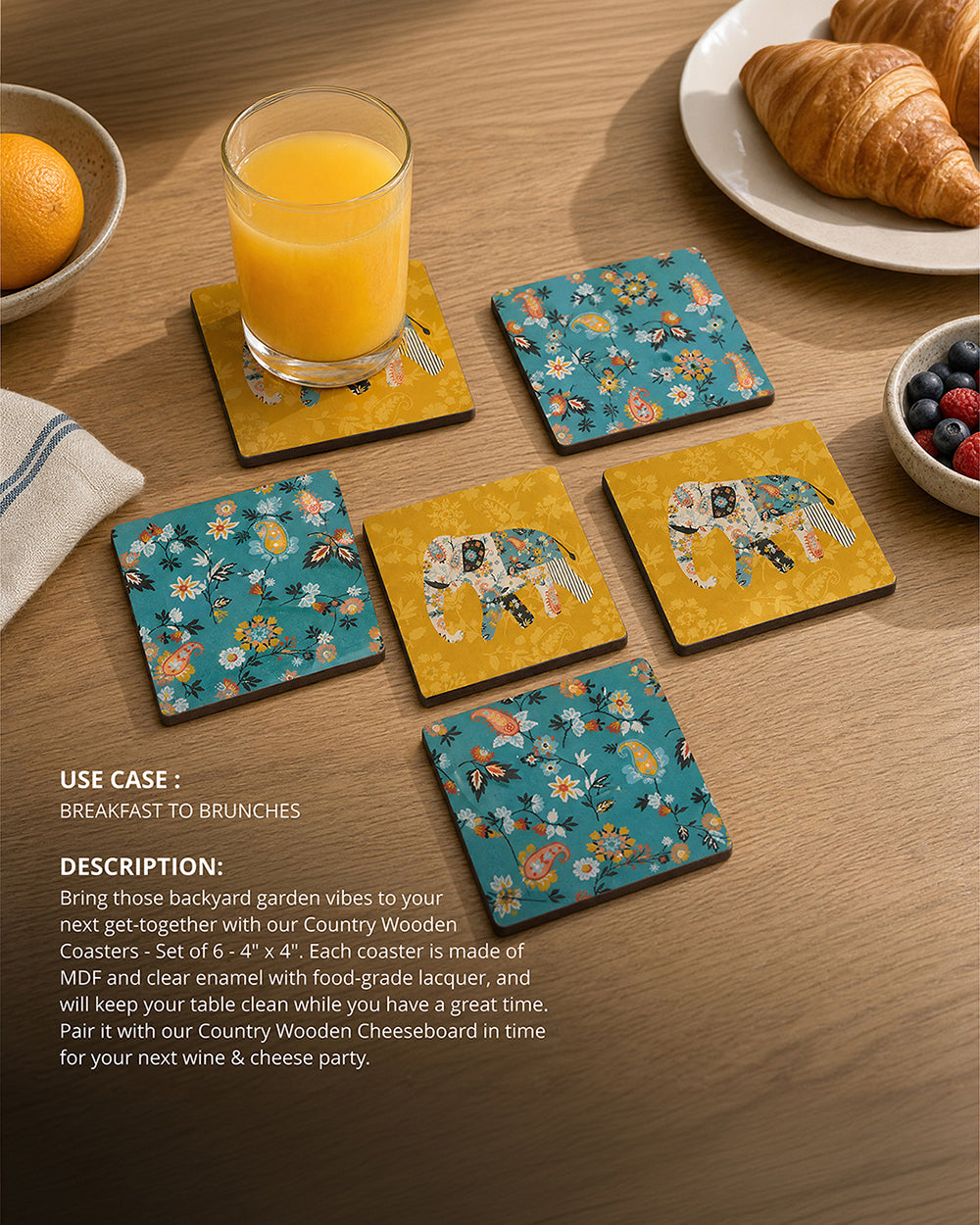 Pixel Paisley Coasters (Set of 6)