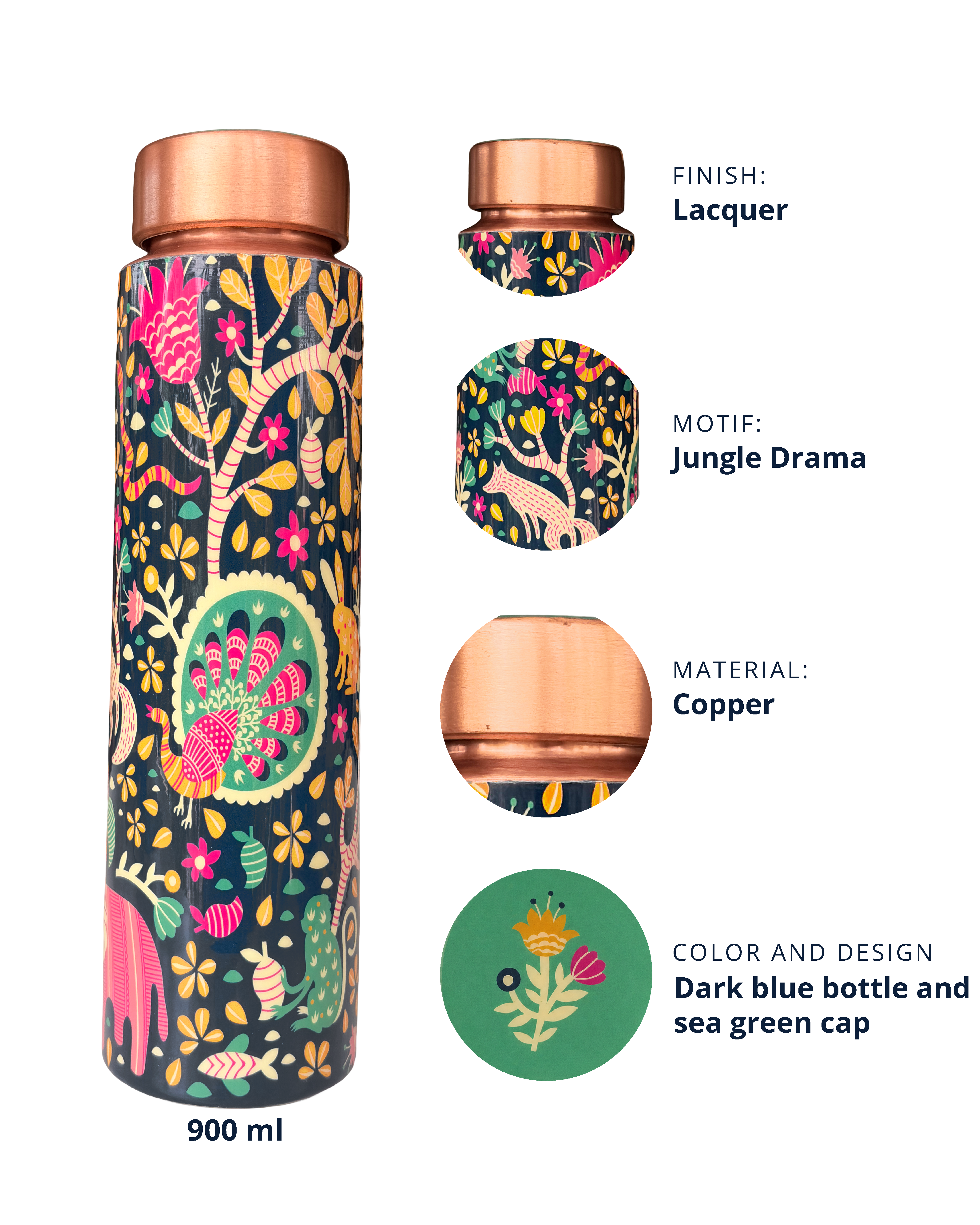 Jungle Drama Copper Bottle | 900 ml