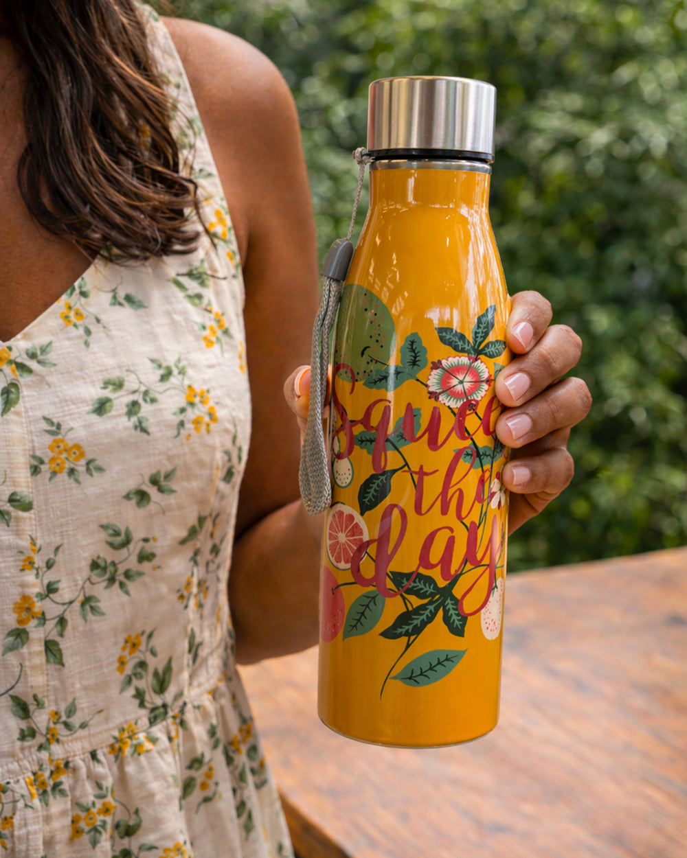 Squeeze the Day Steel Bottle, 700 ml | Citrus Zest