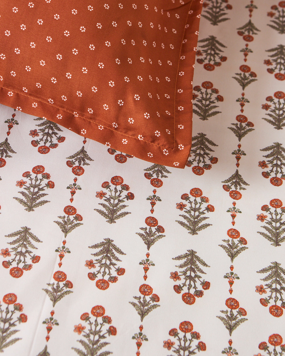 Block Print - Queen Size Bedsheet Polycotton