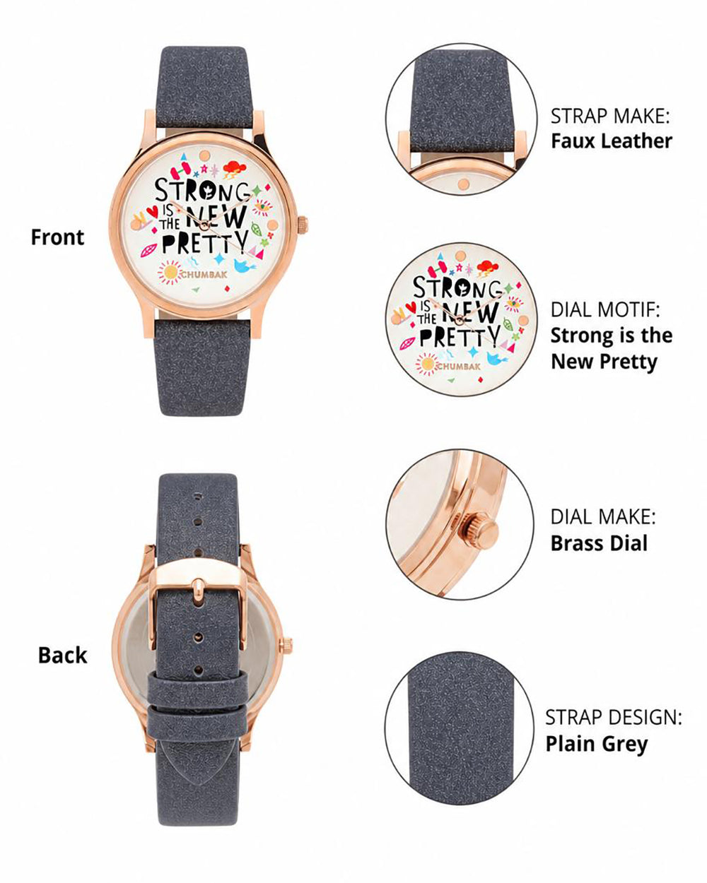 TEAL by Chumbak Strong Is The New Pretty Wrist Watch