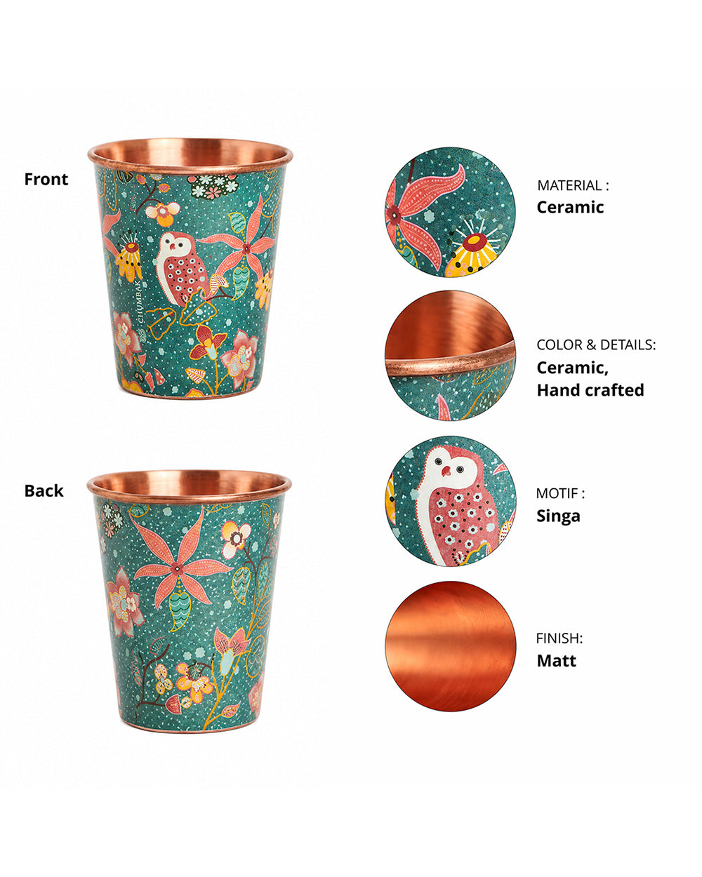 Peranakan Tales, Batik Copper Tumbler | #SingaporeInspired