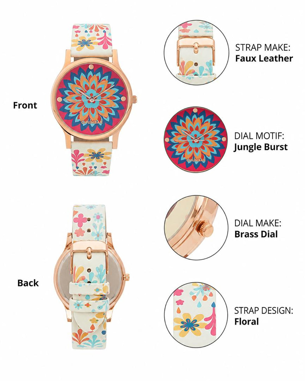 TEAL by Chumbak Jungle Burst Wrist Watch