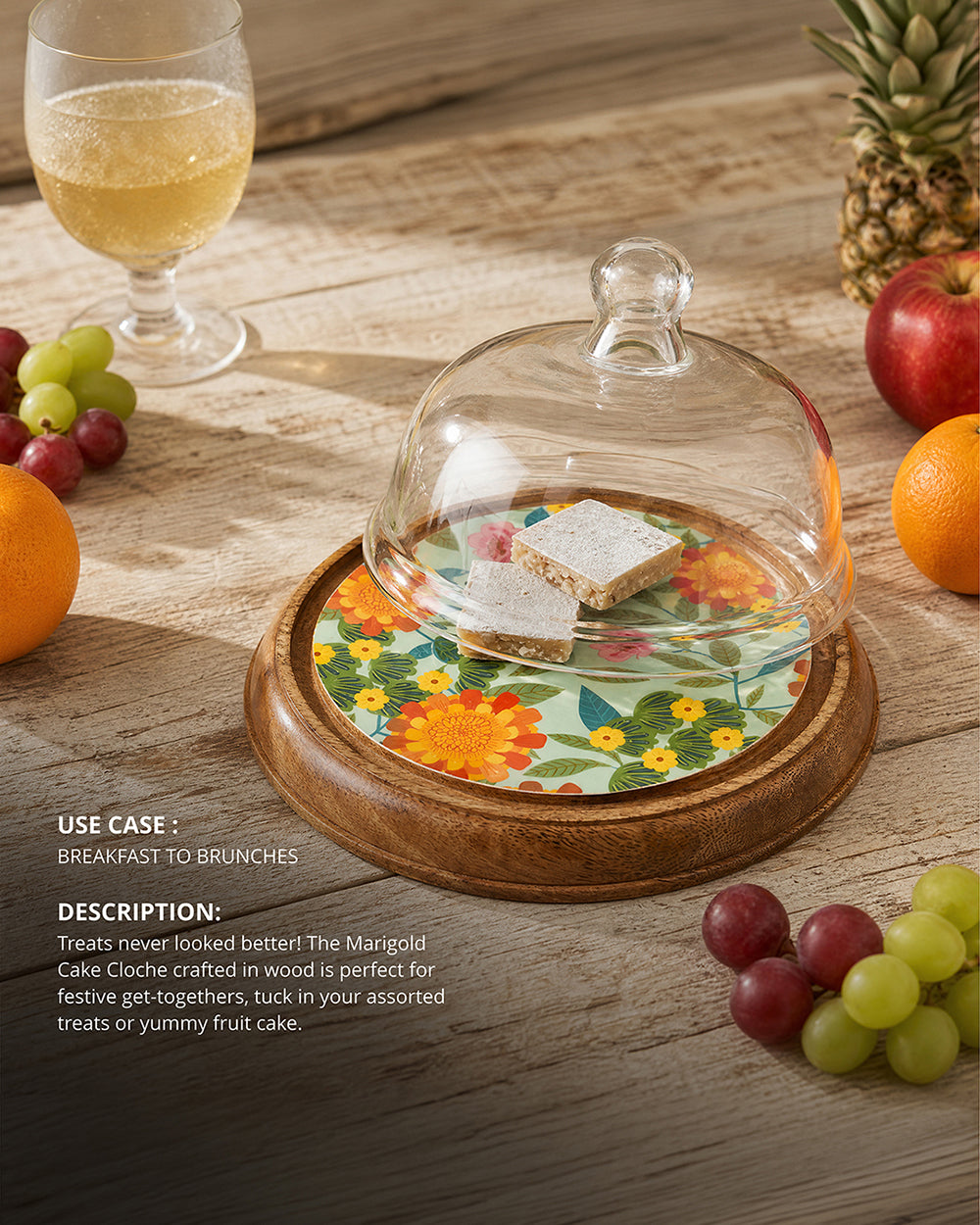 Marigold Cake Cloche | Wood