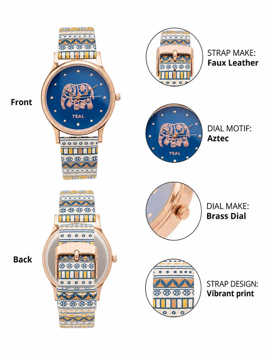 TEAL by Chumbak Aztec Strap Wrist Watch