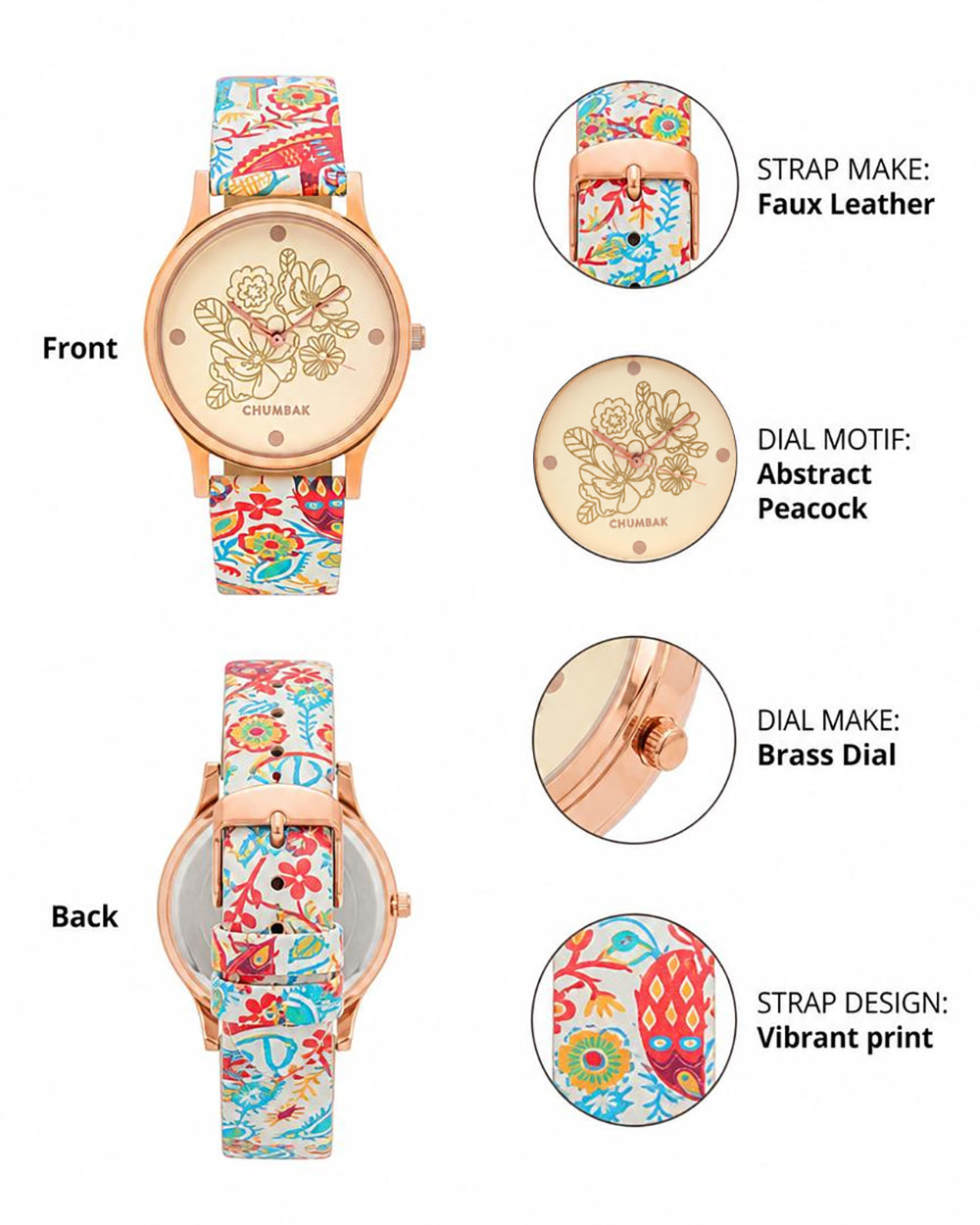 TEAL by Chumbak Jungle Beats Watch Ivory