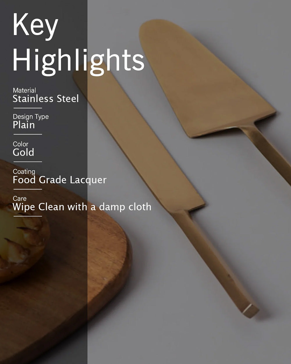 Classic Cake Server Gold Set of 2