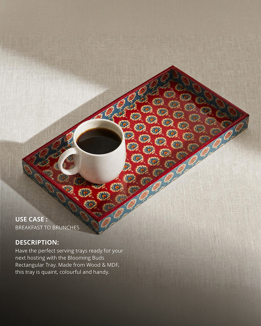Blooming Buds Rectangular Tray