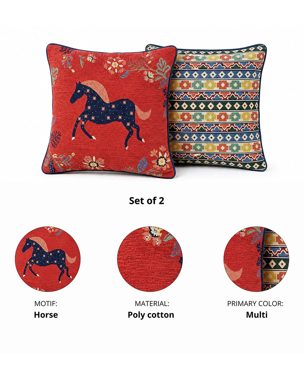 Galloping Grove Jacquard Cushion Cover - Set of 2 | Forest Folklore
