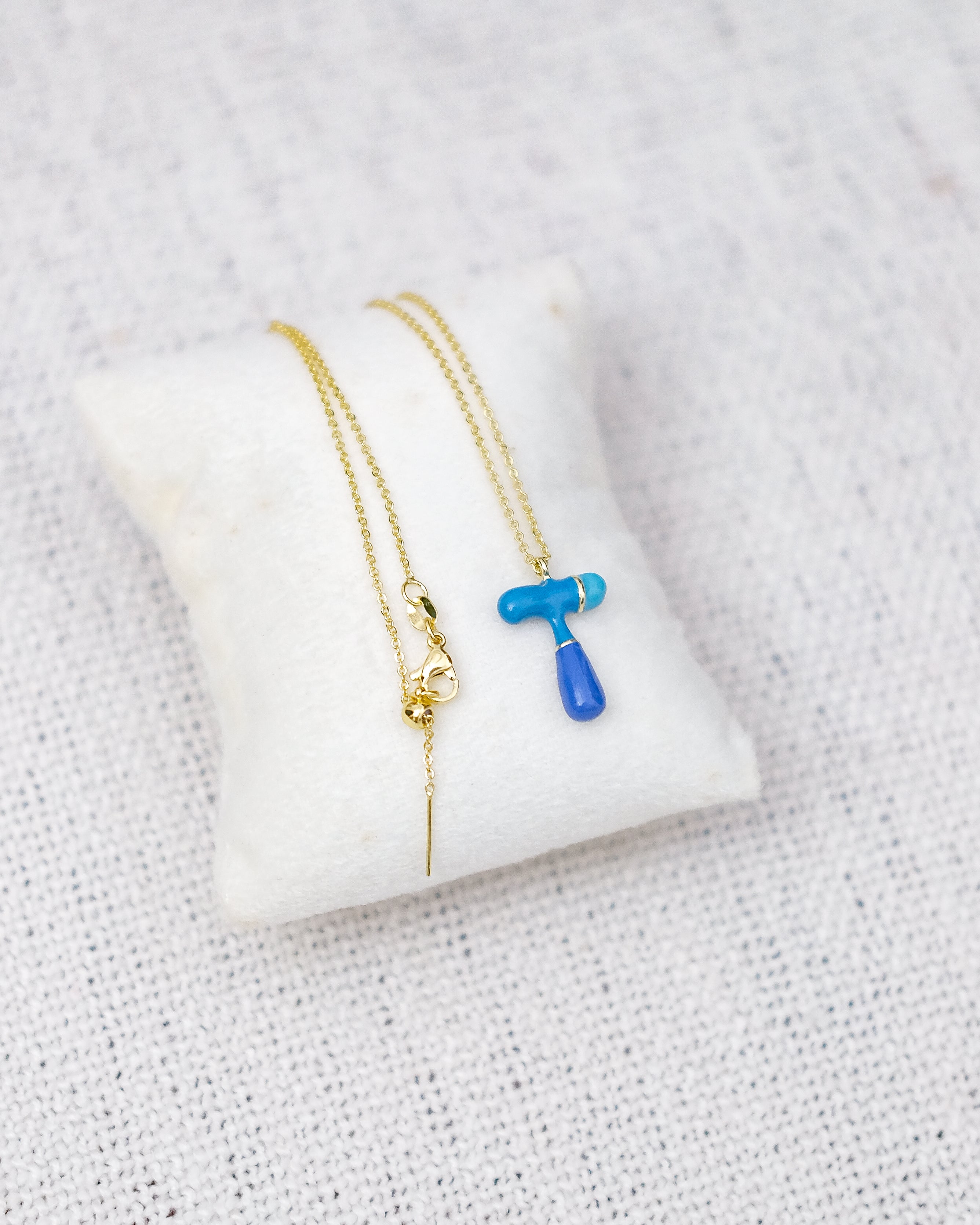 Alphabet Charm + Chain - T