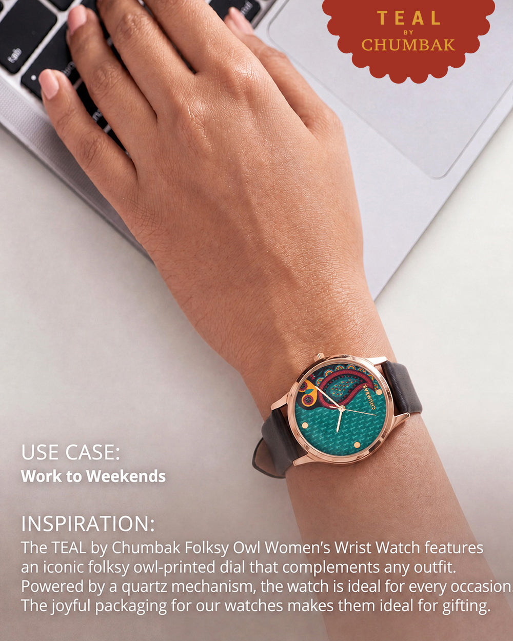 TEAL by Chumbak Folksy Owl Wrist Watch